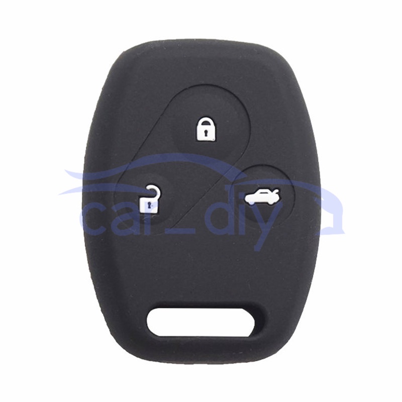 Kasus Kunci Silikon Penutup Jarak Jauh Gantungan Untuk Honda Accord City Fit Odyssey CRV Civic Cangkang Pelindung Hitam Biru Merah Car Remote Key Case