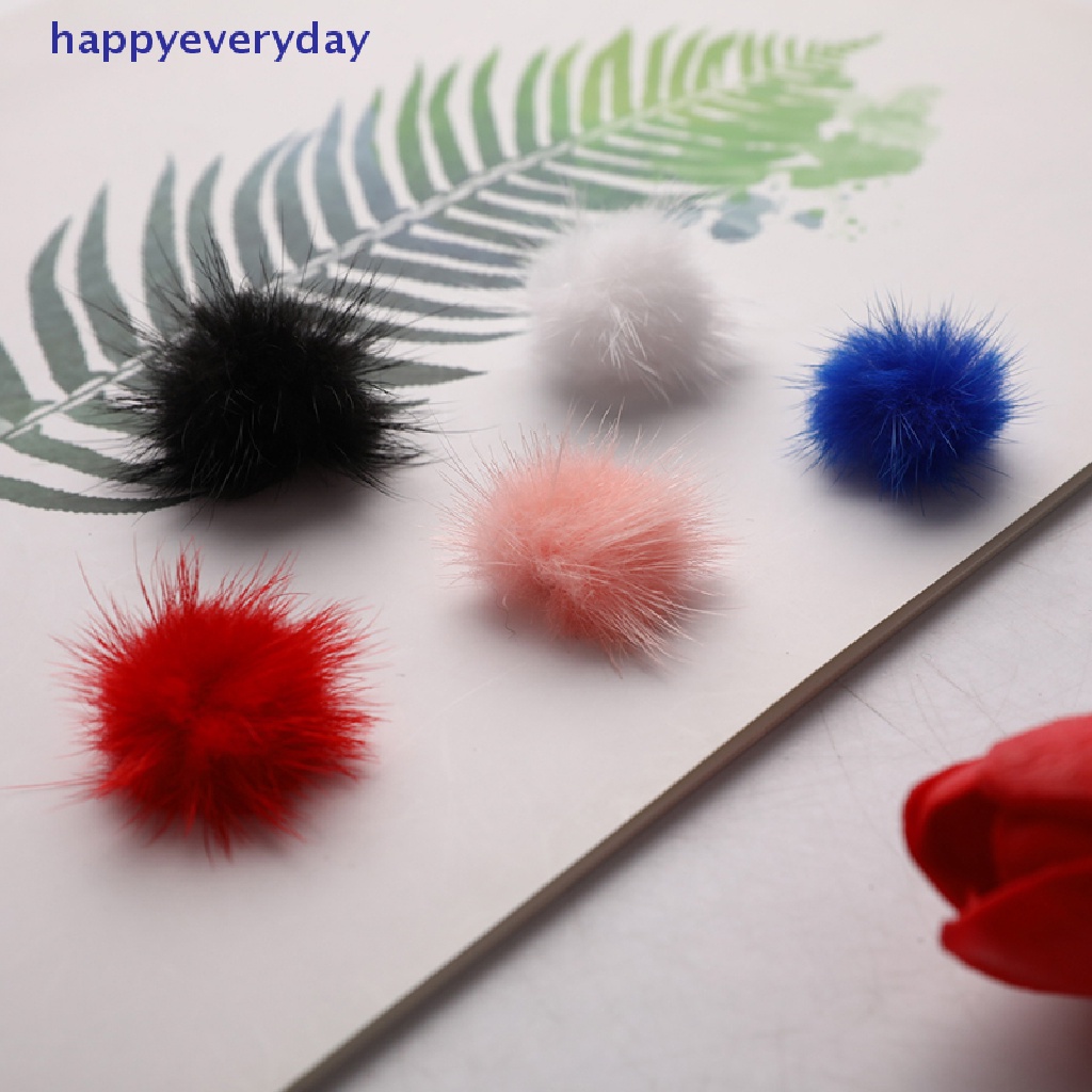 [happy] 10pcs Desain Nail Art Mini Pom Pom Mink Bola Bulu DIY Pompones Perlengkapan Jahit [ID]
