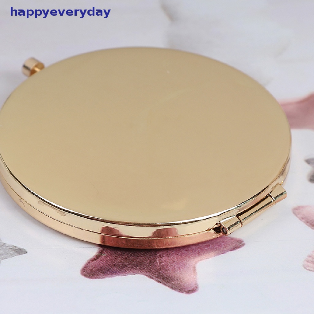 [happy] Vintage alloy compact pocket mirror folded makeup Kosmetik Cermin Pembesar [ID]