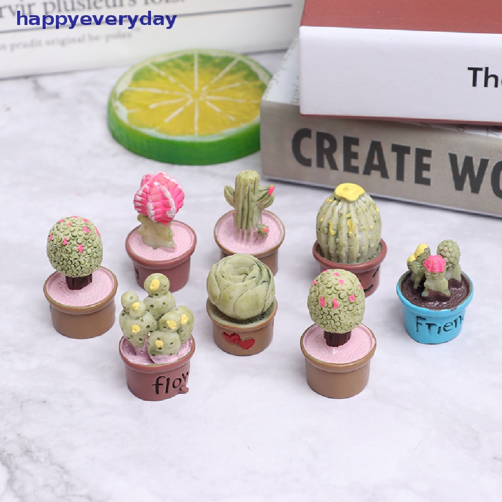 [happy] 5pcs Miniatur Dalam Pot Untuk Dekorasi Furniture Rumah Boneka Home [ID]