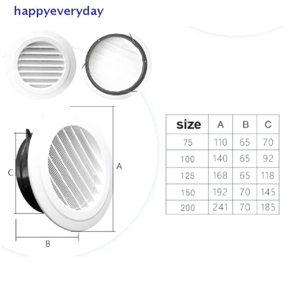 [happy] Exterior Wall Air Vent Grille Kisi Lubang Angin Exhaust Udara Bulat Plastik Ducg [ID]