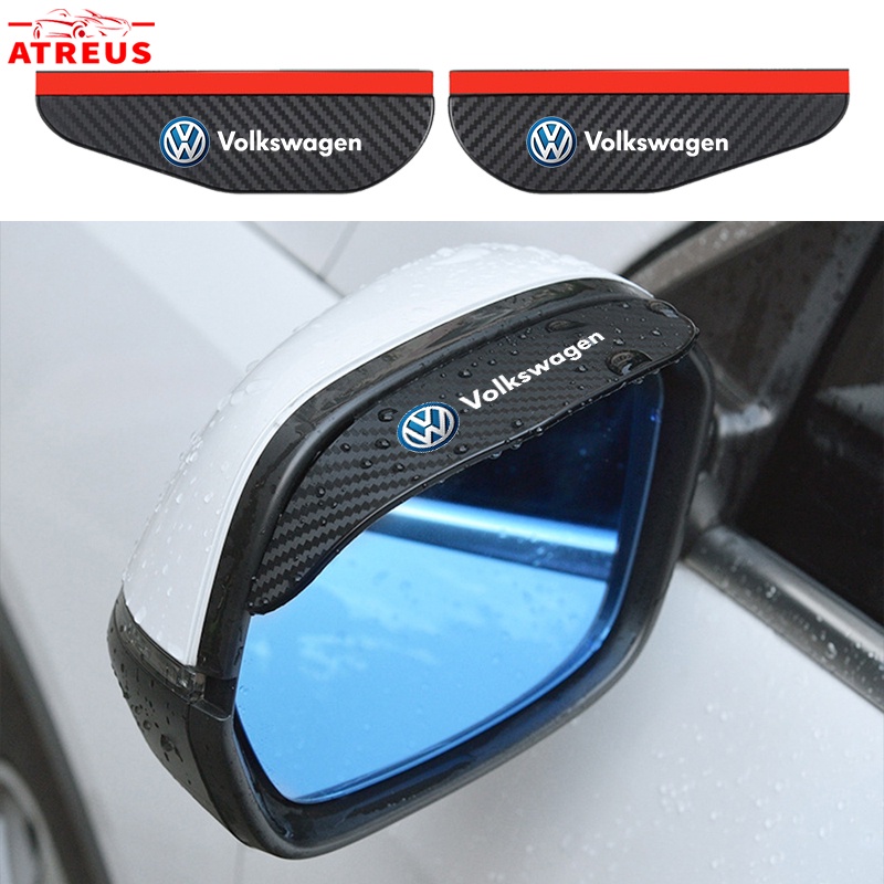 2pcs Volkswagen Serat Karbon Kaca Spion Mobil Hujan Alis Rainproof Cover Untuk Polo Volkswagen Golf mk3 mk6 mk7 Scirocco Beetle Passat B5 B6 B7 CC B8 T5