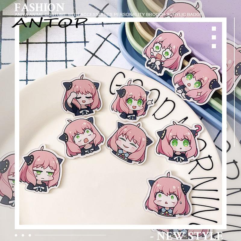 Lucu Ania Anime Kartun Aksesoris Pakaian Wanita Pin Kepribadian Bros Akrilik Lencana [Yumna]