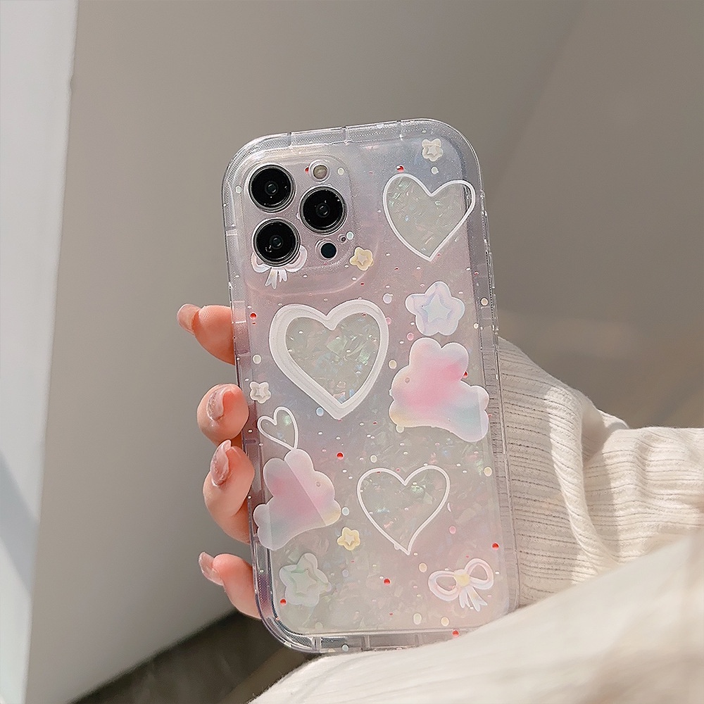 IPHONE Wanita Dream Phone Case Hola Dyeing Bunny Motif Kerang Anti Jatuh Soft Cover Untuk Iphone11 12 13 14 PLUS PRO MAX