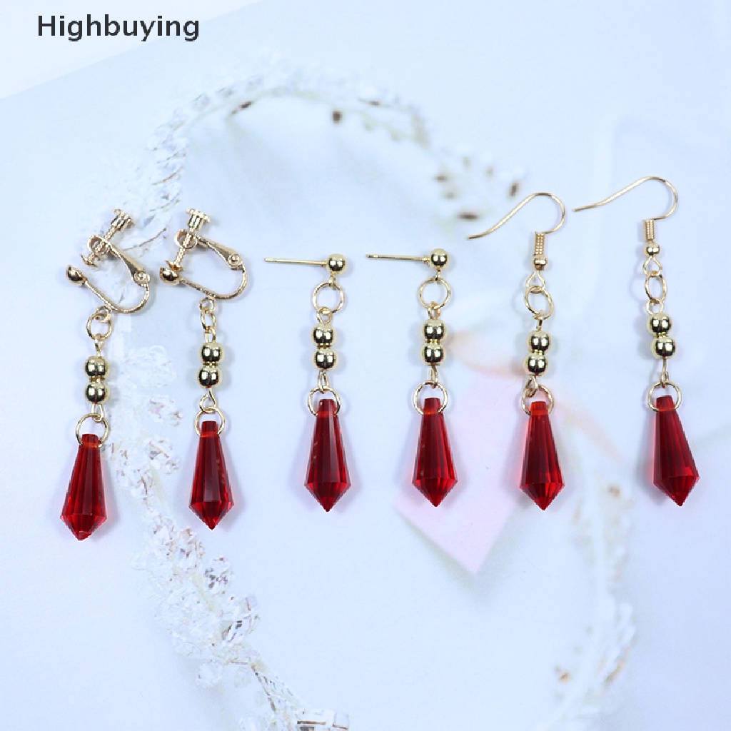 Hbid 1pasang Genshin Impact Tartaglia Anting Anime Perhiasan Cosplay Childe Earring Pria Wanita Trendy Aksesoris Hadiah Glory