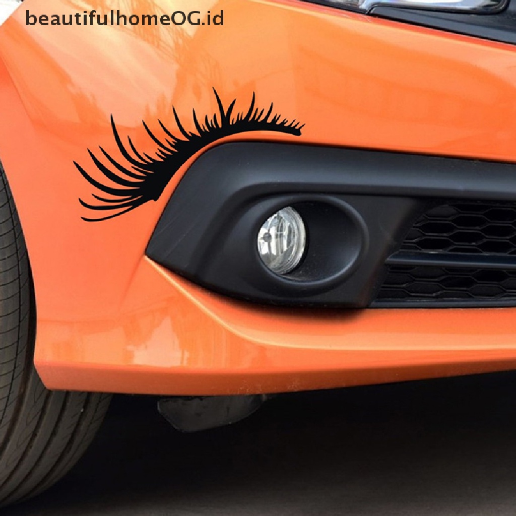 // Lebaran// 1pasang 3D Charming Eyelashes Stiker Mobil Bulu Mata Palsu Mobil Headlight Lucu Decals **