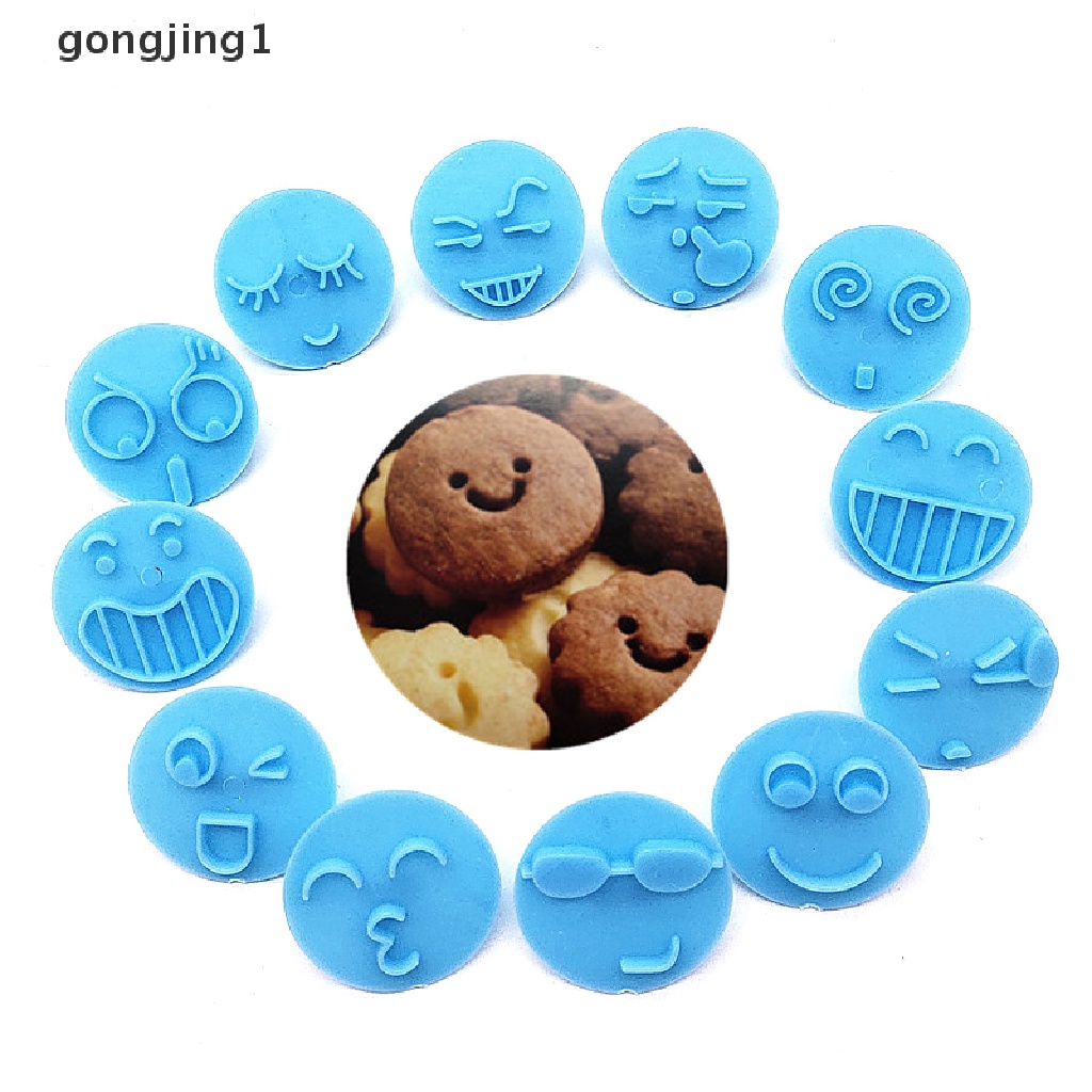 Ggg Smiling Face 13Pcs Cetakan Embos Fondant Biskuit Mold Cake Decorag Tools ID