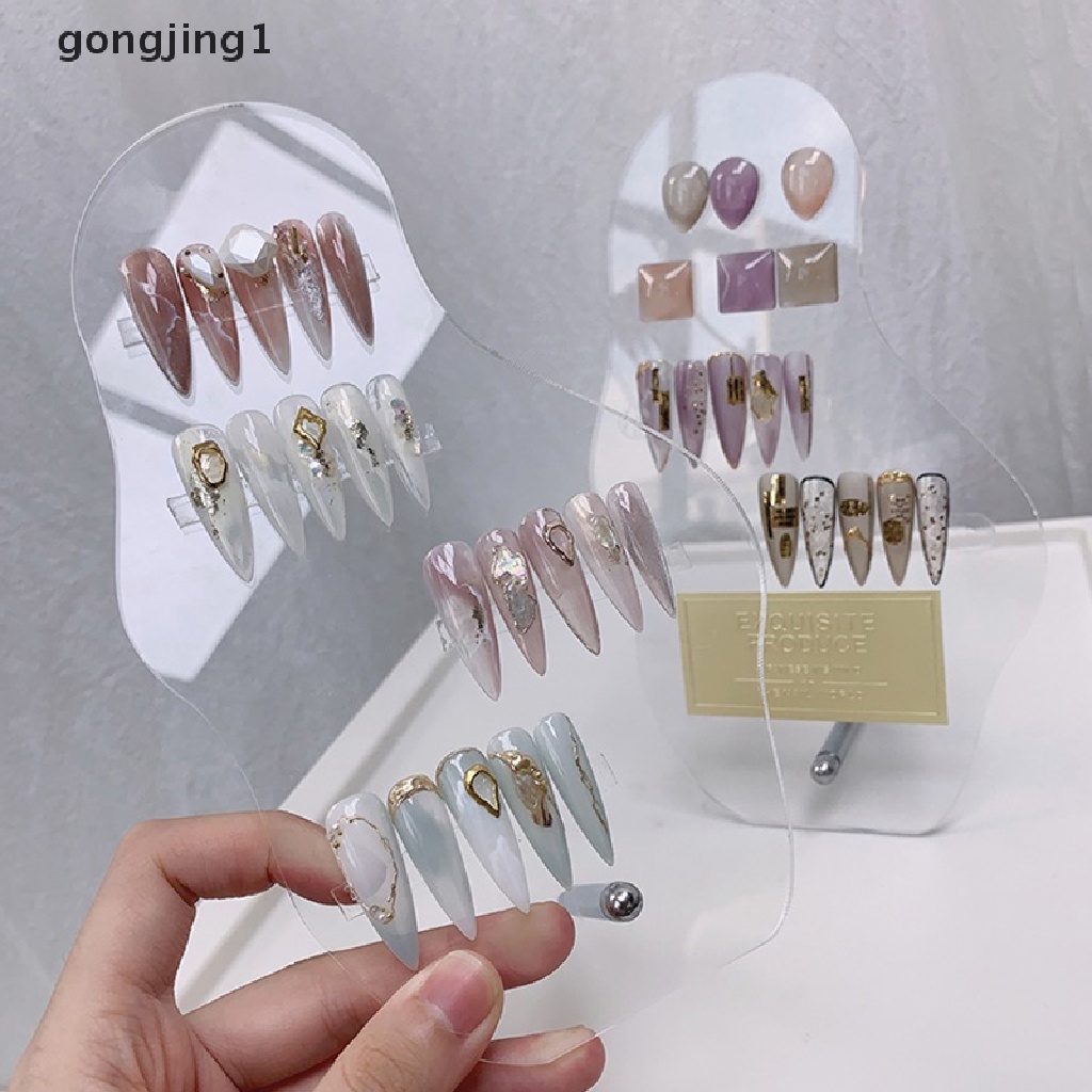 Ggg Irregular Acrylic Nail Art Fake Tips Papan Pajangan Rak Display Stand Manicure ID