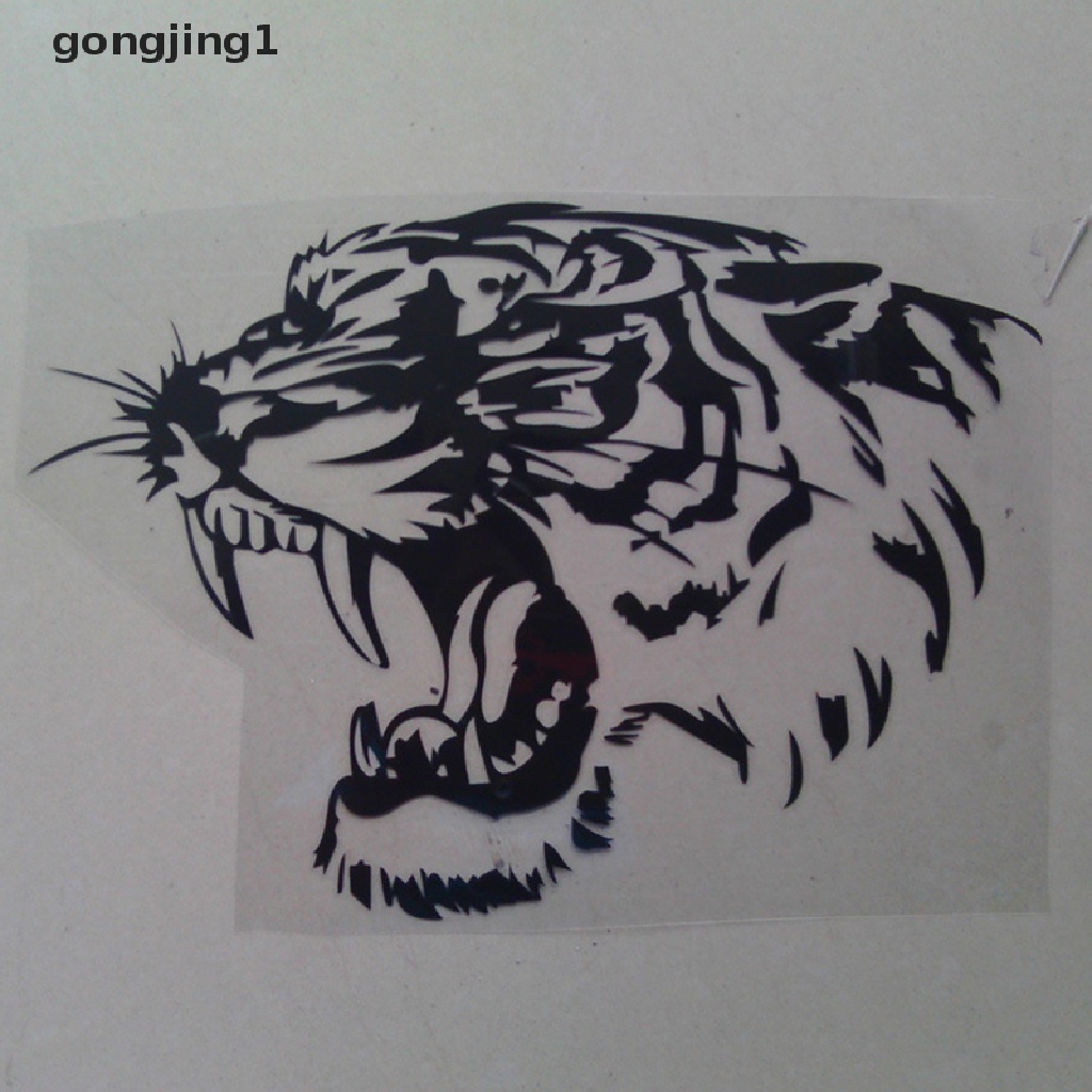 Ggg 28x28 cm Kepala Harimau Ampuh Motor Vinyl Decal Stiker Mobil Kepribadian ID