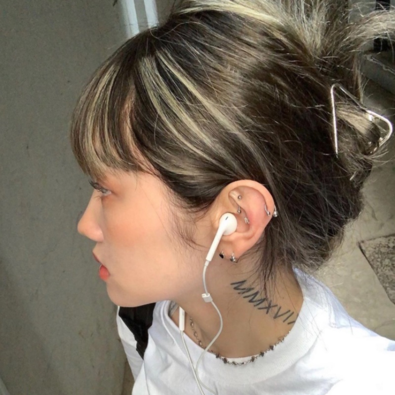 Roselife Korea Trendi Ponytail Holder Ukuran Tengah Segitiga Logam Rambut Cakar Klip Untuk Wanita Gadis Gaya Rambut Klem Jepit Hairpins Hairpin Styling Aksesoris