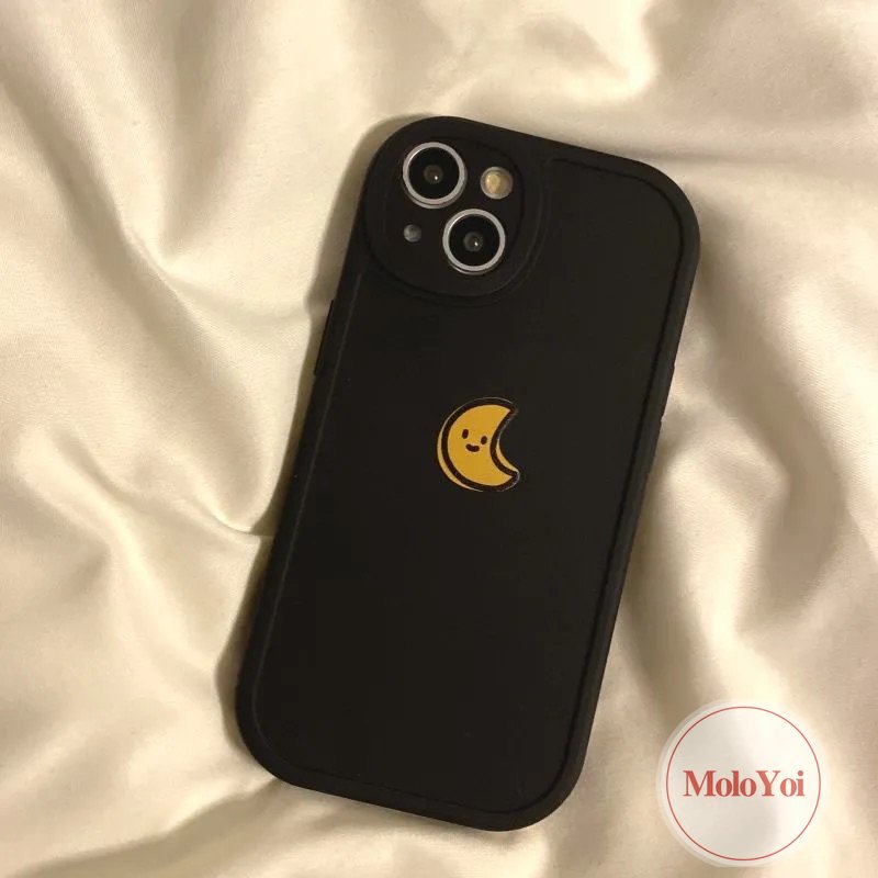 IPHONE Case Warna Solid Sederhana Kompatibel Untuk Iphone11 7 8 Plus 12 14 13 Pro MAX 6 6s 14 Plus XR X XS MAX SE 2020 Pasangan Bulan Matahari Penuh Pelindung Lembut Ponsel Cover