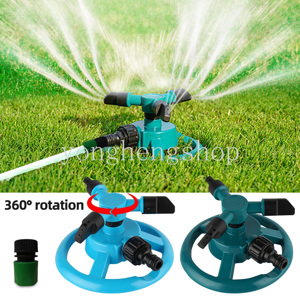 Sprinkler Putar Otomatis 360derajat Sprinkler Air Rumput Taman Sprayer Trisula Nozzle Penyiraman Irigasi Taman Sprinkler Drippers Alat Berkebun