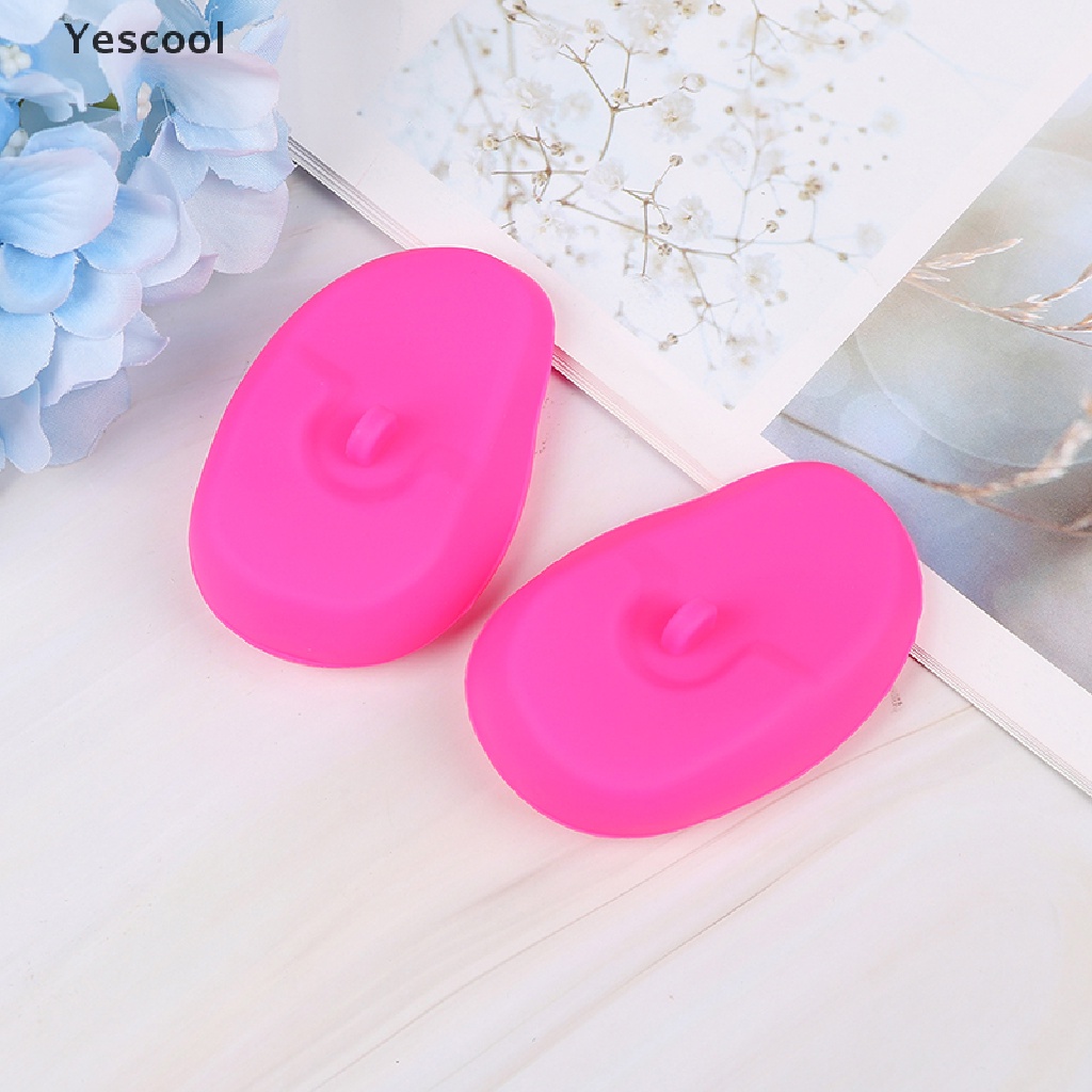 Yescool 2Pcs Reusable Silikon Penutup Telinga salon Rambut Pewarna Warna Perisai Pelindung Penutup Telinga ID