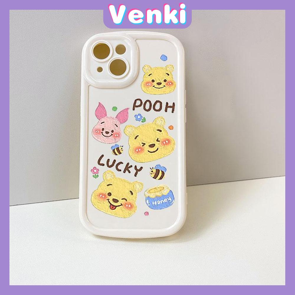 Case for iPhone 11 Soft TPU Glossy Round Edges Case Cute Cartoon Honey Bear Camera Protection Shockproof For iPhone 14 13 12 11 Pro Max 7 8 Plus X XR