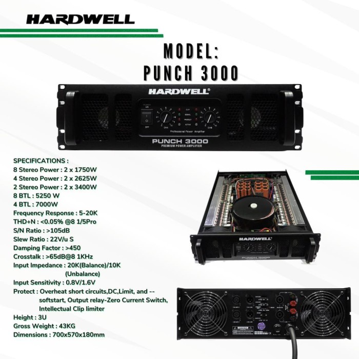 Power Amplifier Hardwell Punch 3000 Original Amplifier New Product