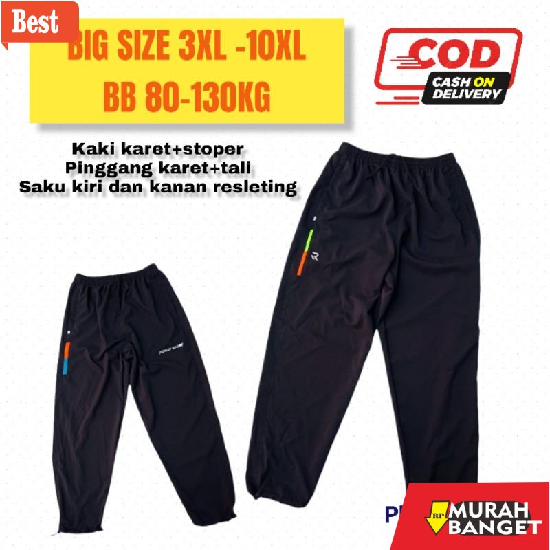 Celana olahraga terbaru- Celana Training kolor parasut parasit bigsize jumbo besar polos 3xl 4xl 5xl