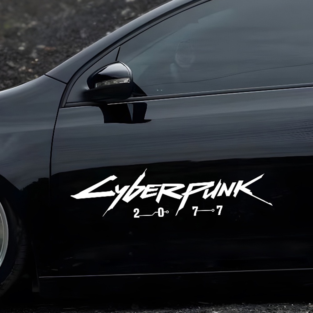 Cyberpunk2077logo Reflektif Tahan Air Stiker Dekorasi Mobil Motor Skuter Kendaraan Elektrik Sepeda Laptop Mempercantik Decals