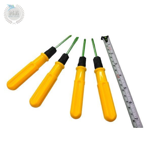 OBENG BB KTP 4 inch OBENG BOLAK BALIK KTP OBENG 2 MATA PLUS MINUS OLS Obeng Bolak Balik KTP 4&quot; Kuning - Obeng BB 6x100mm SD-K364 - Obeng 2 Mata Plus Min 2 Way Screwdriver