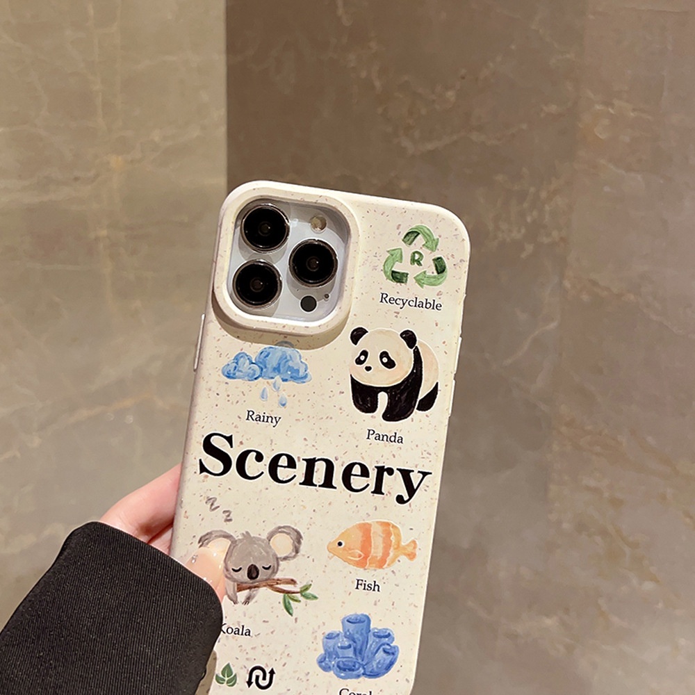 Cute Panda Koala Kartun Hard Shell Film Fotografi Case Untuk Iphone SE 2020 7 /8 Plus 14x XR XM 11 12 MINI 13 PRO MAX Casing Cover Pelindung AT0162