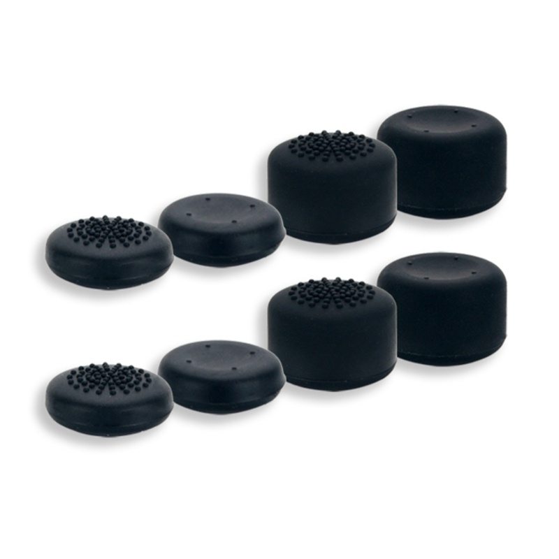 Cre 8PCS Joystick Analog Silikon Non-slip Thumbstick Thumb Grip Caps Case- Untuk Kontroller Dek Uap, Hitam