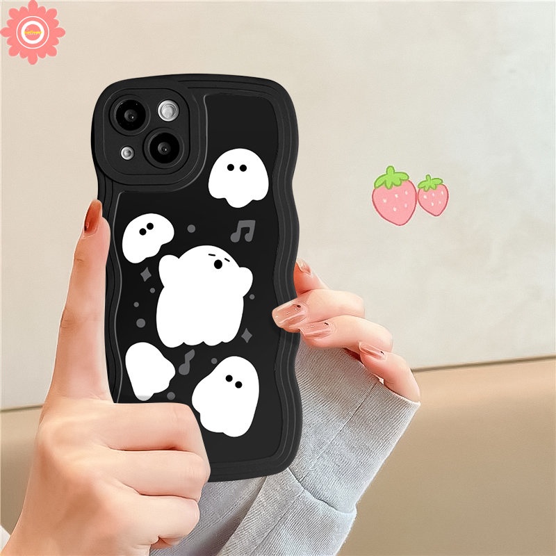 Cute Ghost Little Monster Case Infinix Hot 10 9 10s 20 11s 12i 20s 10Lite 8 12Pro Hot 10 9 11 12 Play Smart  4 5 6 Plus Note 10Pro 12 G96 12Pro Soft Wavy Edge Case