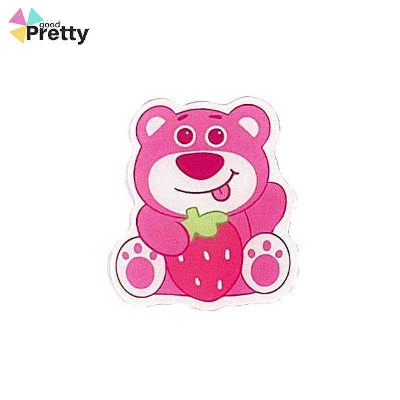 Lencana Aksesoris Pakaian Kepribadian Bros Akrilik Kartun Beruang Stroberi Lucu Lencana - PD