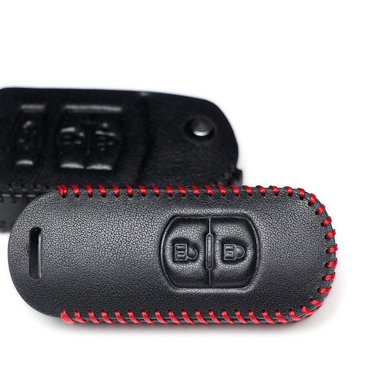 Untuk Mazda Leather Key Holder Cover Smart Key Untuk Mazda2 Mazda3 CX-3 CX-5