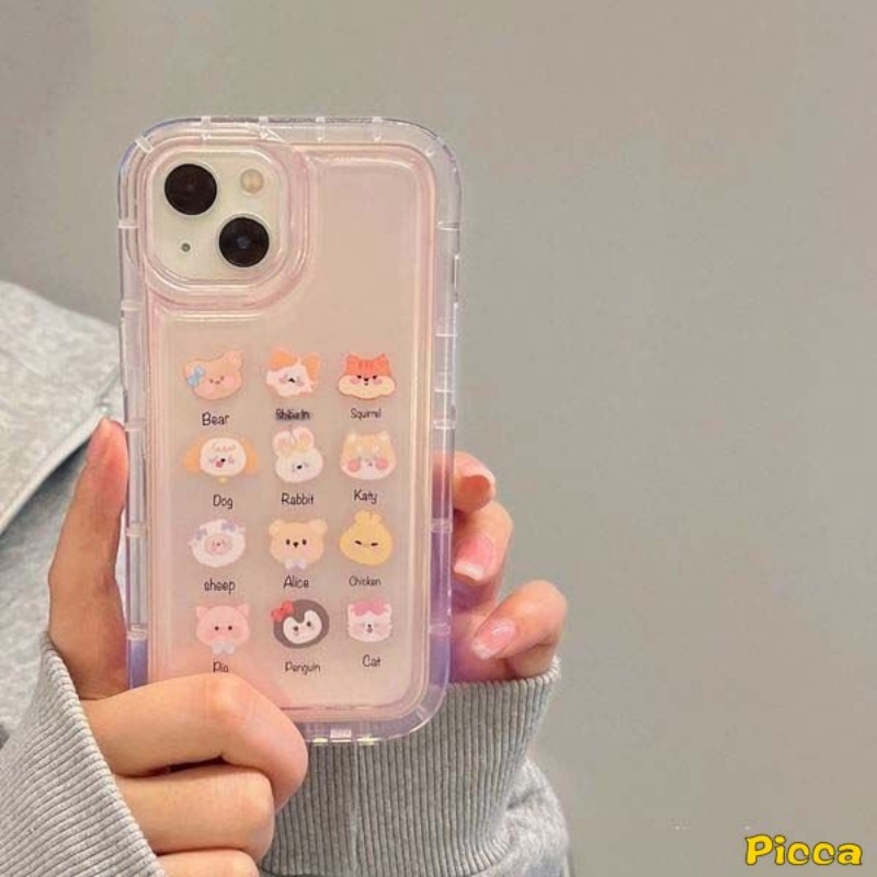 Casing Realme C33 C35 C11 2021 C25Y C12 C15 C11 2020 C21Y C20A C25 C20 6i 5 5i 5s C3 C1 C2 C25s Ins Kawaii Kartun Hewan Kecil Beruang Kodok Shockproof Airbag Tpu Soft Cover