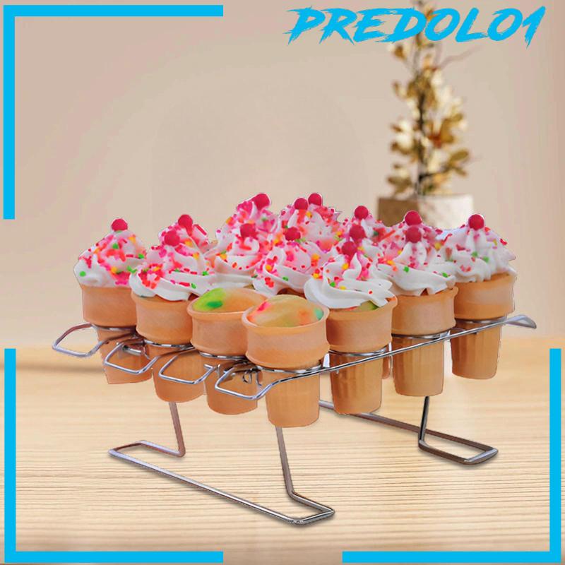 [Predolo1] Cupcake Cone Display Stand 16slot Tempat Kerucut Es Krim Reusable Untuk Piknik