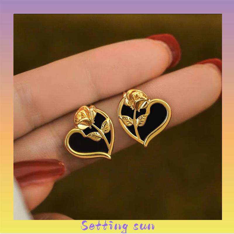 Anting S925 Korea anting bunga cinta  anting gaya Prancis untuk wanita TN