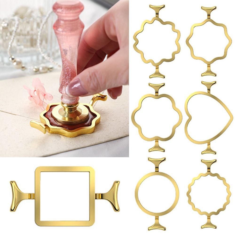 TOP Cetakan Segel Lilin Mudah Digunakan Warna Emas Tahan Lama Round Wax Sealing Mold