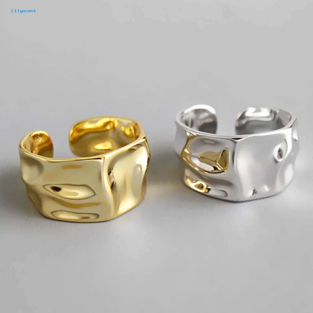 Lilyscent Unfading Knuckle Ring Women Gift Wanita Kreatif Geometris Lebar Cincin Kepribadian