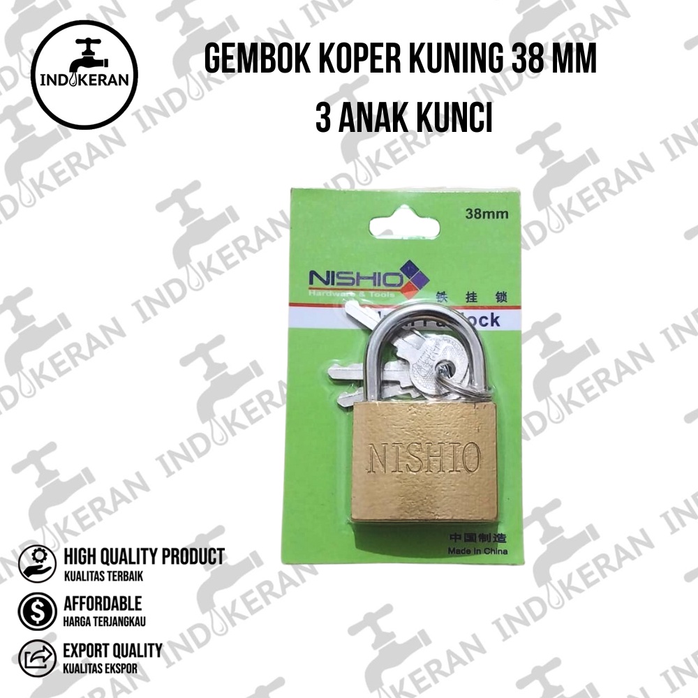 INDOKERAN - Gembok Koper Kuning - 38 MM - High Quality