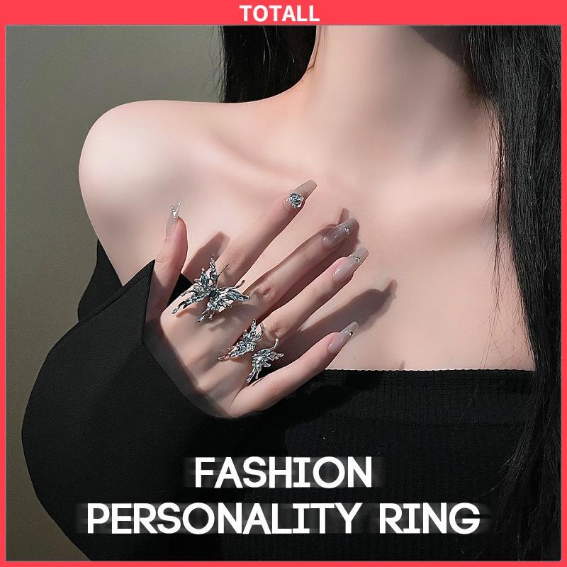 COD Cincin kupu-kupu Terbuka Adjustable Ring Fashion Korea Gaya Aksesoris Fashion-Totall