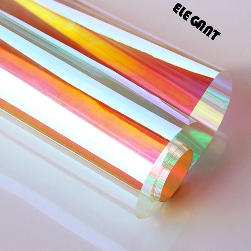 [Elegan] Kaca Film Antistatis Warna Cerah Serbaguna 3D Shopping Mall Pajangan Dekorasi Rumah Self-adheisve Dichroic Kaca Pelindung Tahan Aus Stiker Kaca