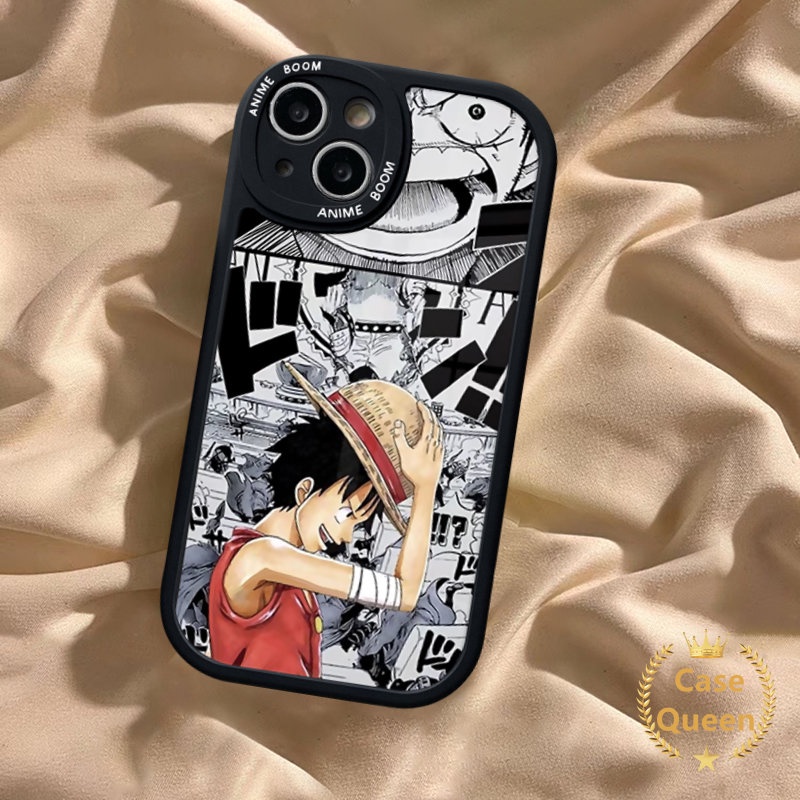 Trendy Lucu Anime One Piece Kartun Luffy Phone Case Kompatibel Untuk IPhone XR 11 14 12 13 Pro Max 8 6s 6 7 plus X XS Max SE 2020 Lembut Tpu Back Cover