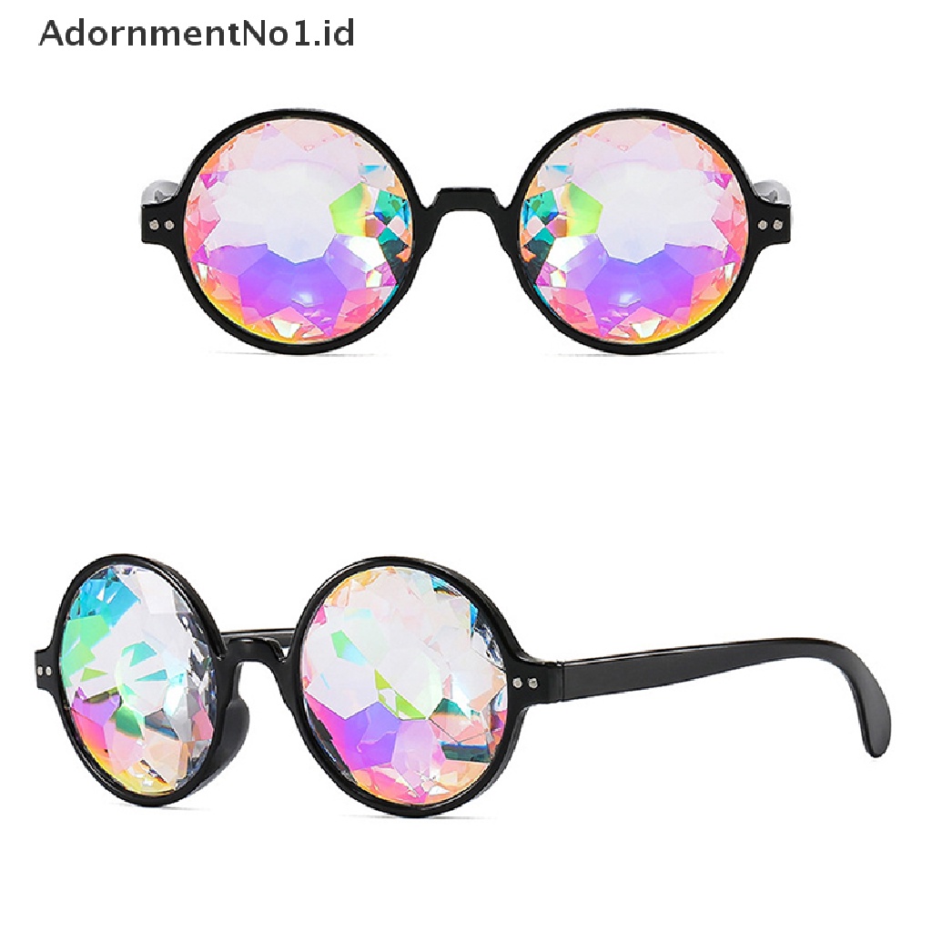 [AdornmentNo1] Kaleidoskop Kacamata Hujan Prisma Difraksi Lensa Kristal Kacamata Festivals Eyewear Pesta Klub Malam Aksesoris Cosplay Mosaik Kaca Prismatic Glasses Amusement