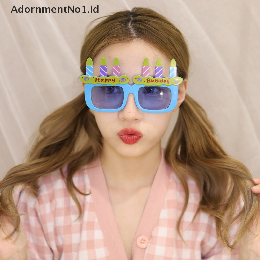 [AdornmentNo1] Props Fotografi Kacamata Happy Birthday Lajang Pesta Ulang Tahun Party Decoration Photobooth Birthday Dewasa Anak Kacamata [ID]