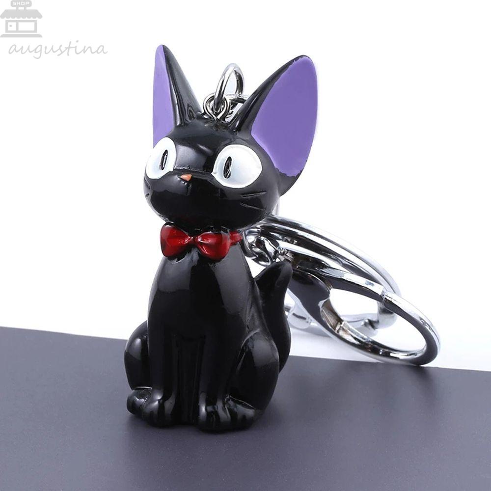 Agustinina Gantungan Kunci Kucing Perhiasan Pria Wanita Keyring Pendant Hitam Untuk Anak Action Figure