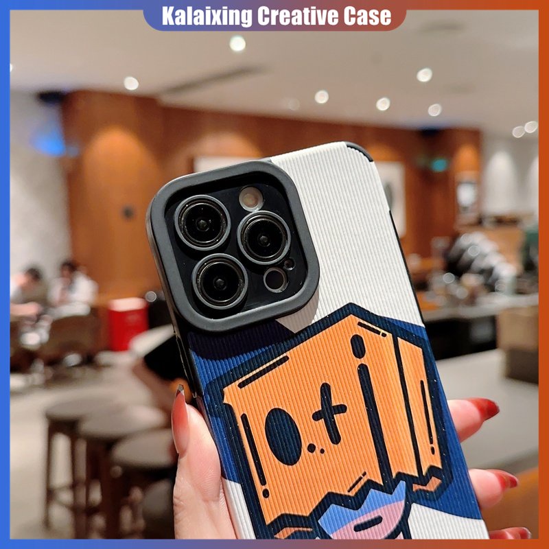 IPHONE Casing Ponsel Bahan Kulit Motif Kartun Bertopeng Anak Laki-Laki Dengan Perlindungan Lensa Untuk Iphone14 Pro Max13 12 11 X Xs XR Xs Max7Per8 Plus