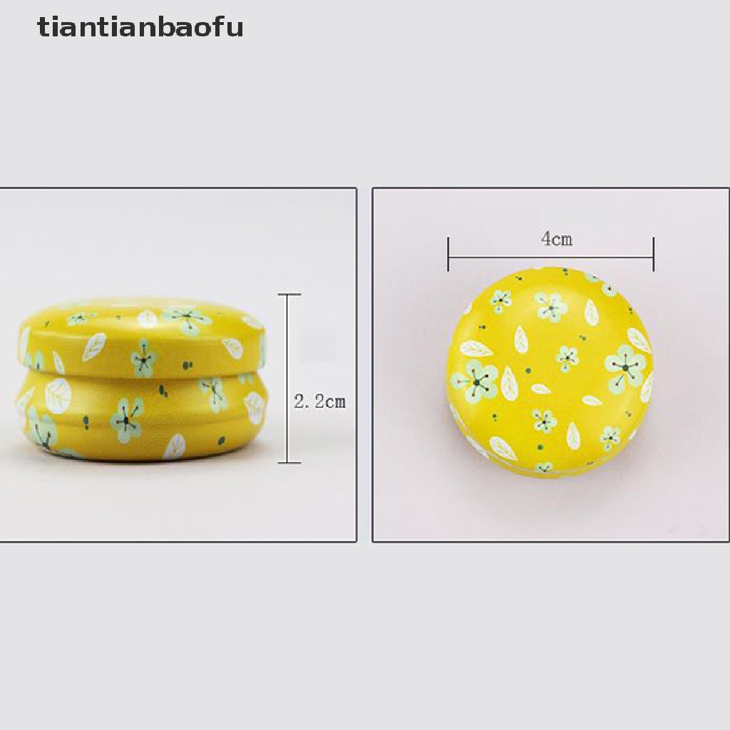 [tiantianbaofu] 12 Pcs Mini Elegan Bunga Tin Kotak DIY Jar Balm Bulat Kosong Case Penyimpanan Butik