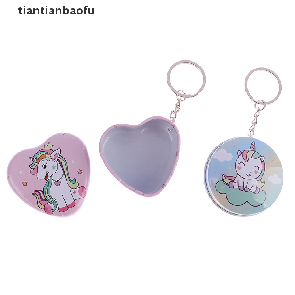 [tiantianbaofu] Kotak Kaleng Logam Mini Portabel Gantungan Kunci Banyak Pola Pring Kotak Penyimpanan Pil Perhiasan Makeup Kartun Dengan Tutup Packing Hadiah Butik