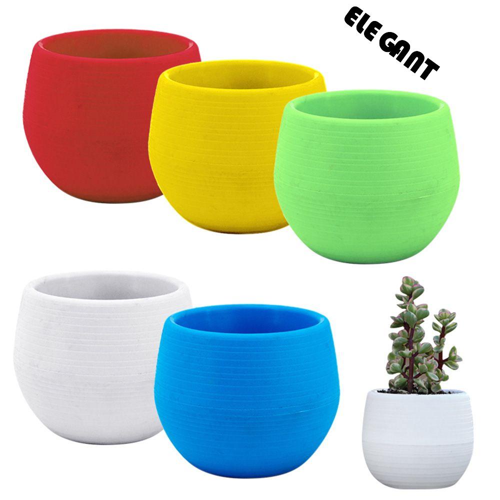 [Elegan] Pot Bunga Mini Kecil Hijau Tanaman Balkon Desktop Ornamen Tanaman Sukulen Wadah Tanaman