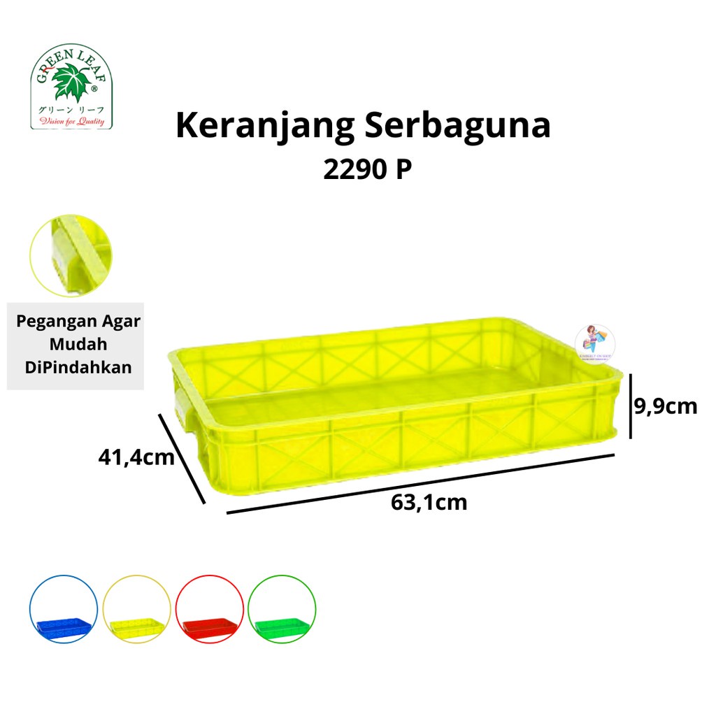 Keranjang Industri Container Box 2290 P Green Leaf