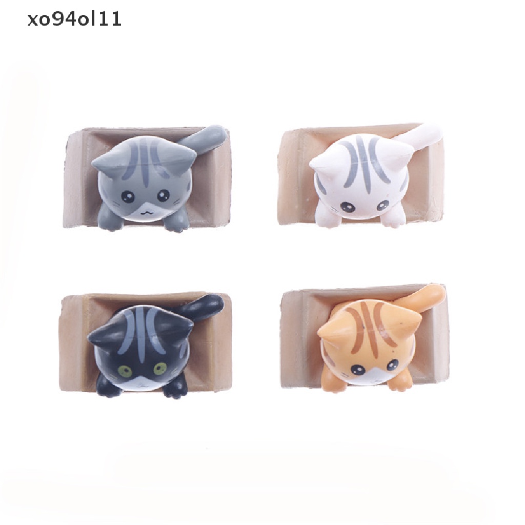 Xo 1PC Ornamen Resin Model Kucing Mini Boneka Miniatur Gaya Mediterania OL