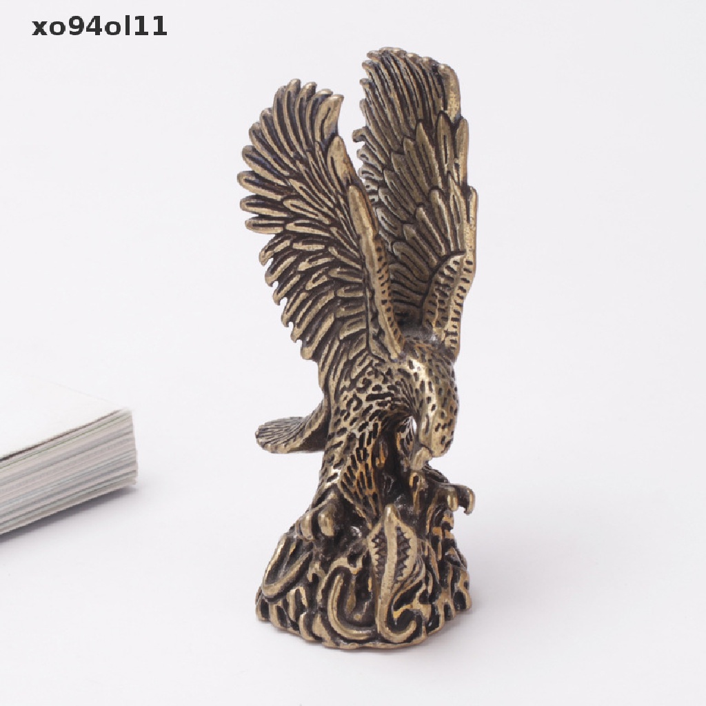 Xo Bronze Flying Eagle Statue Patung Miniatur Kuningan Dekorasi Rumah Kerajinan OL