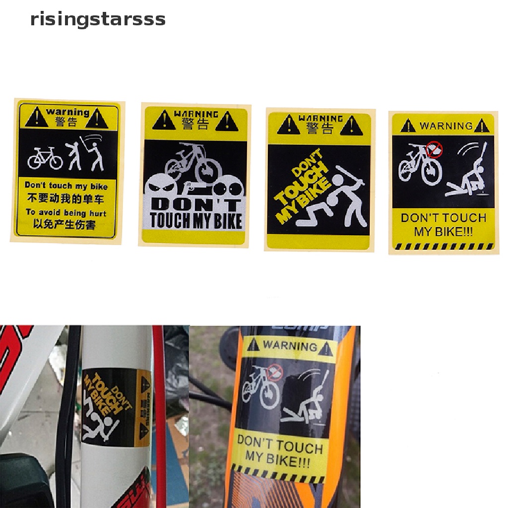 Rsid Span-new DONT TOUCH MY BIKE Sepeda Stiker Peringatan Hias Waterproof Decal Kuning  Sepatu Jelly