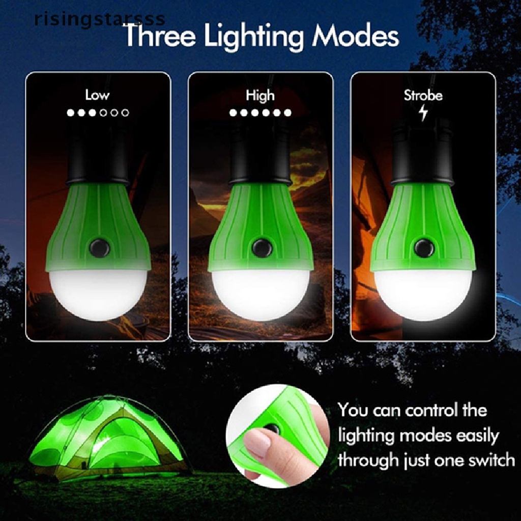 Rsid Span-new Portable Camping Outdoor Gantung 3led Camping Tenda Lampu Bohlam Lampion Lampu Jelly