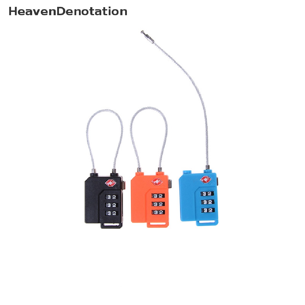 [HeavenDenotation] Tsa Resettable 3digi Combination Lock Koper Bagasi Travel Code Padlock HDV