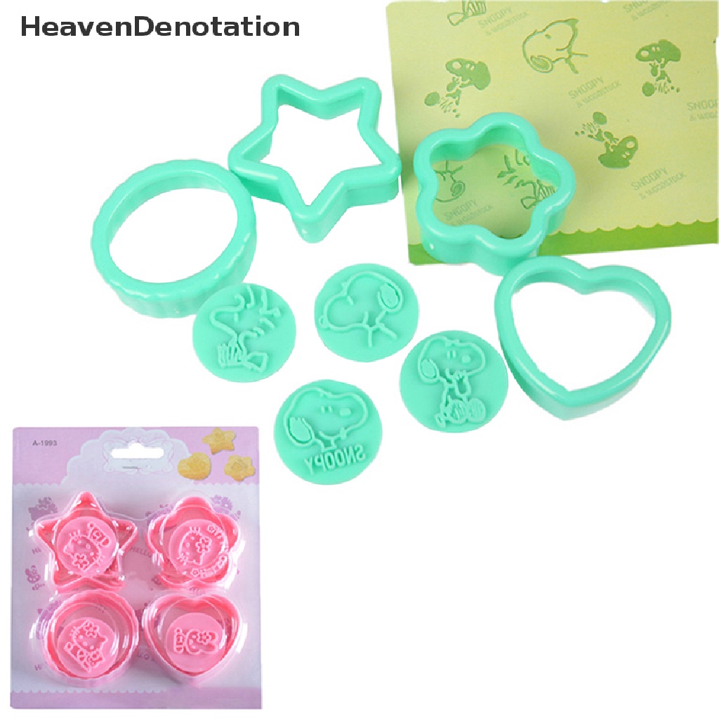 [HeavenDenotation] 1set Kitty Snoopy Cetakan Biskuit Cookie Cutter Roti Sandwich Coklat BakingTool HDV